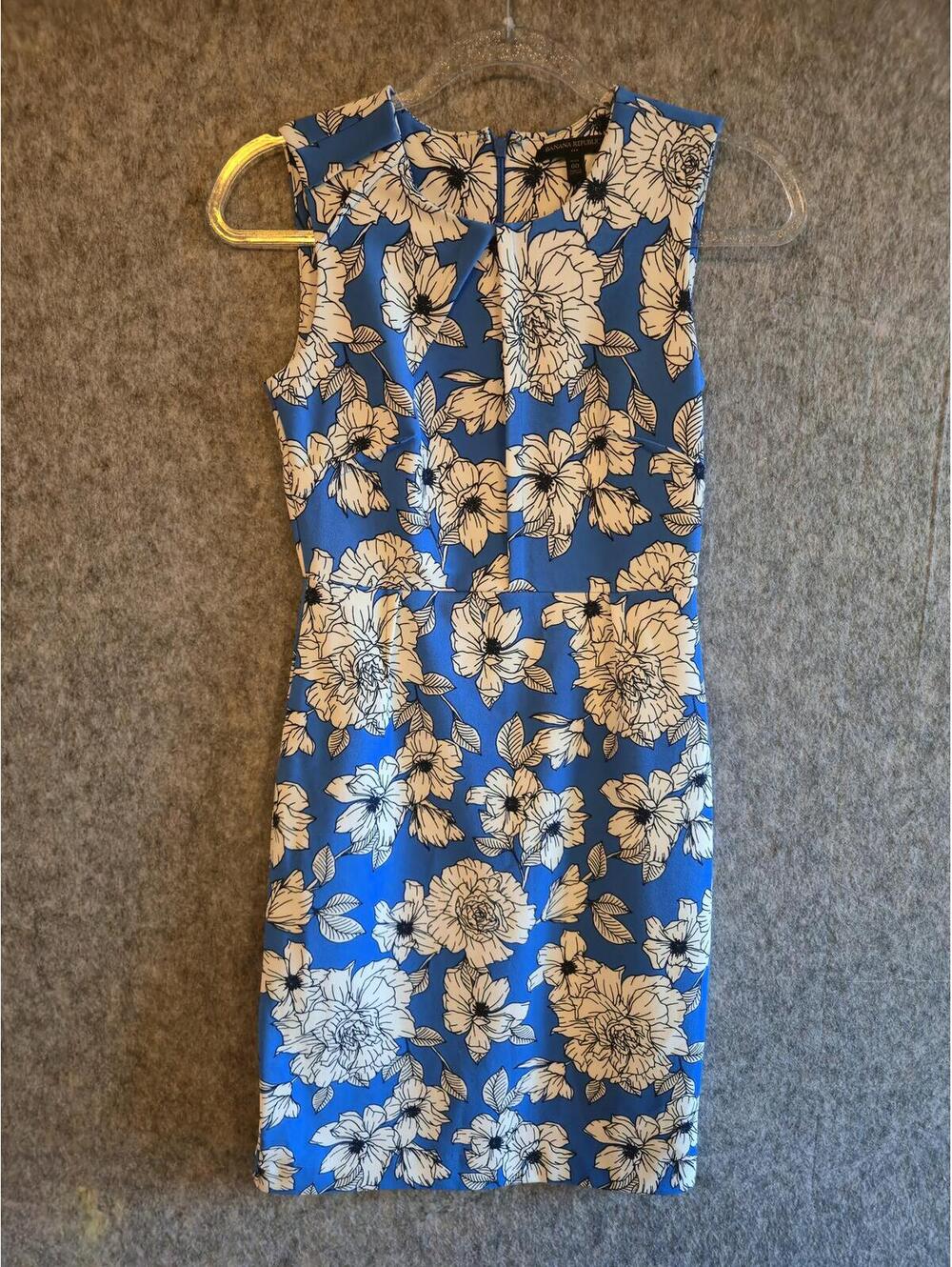 Banana Republic Floral Sleeveless Sheath Midi Dress Sz 00P